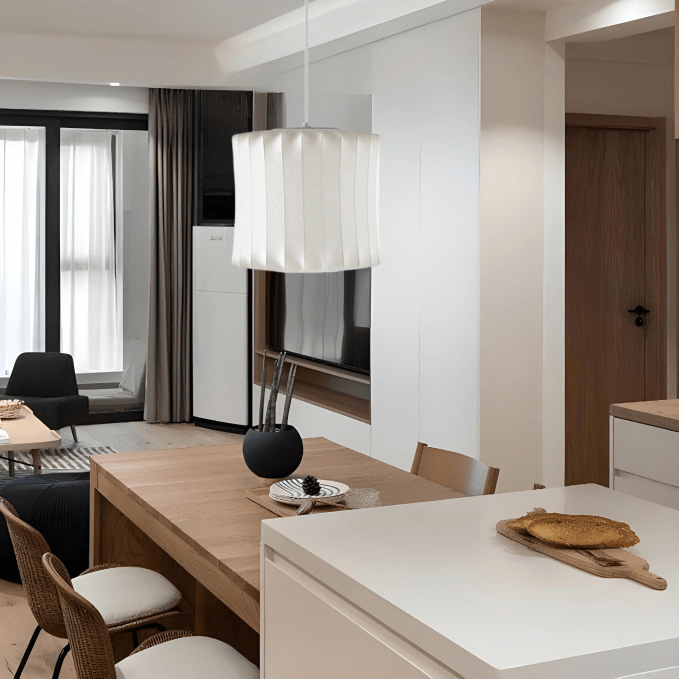 Moderne halvtømmer pendellampe i stilrent design