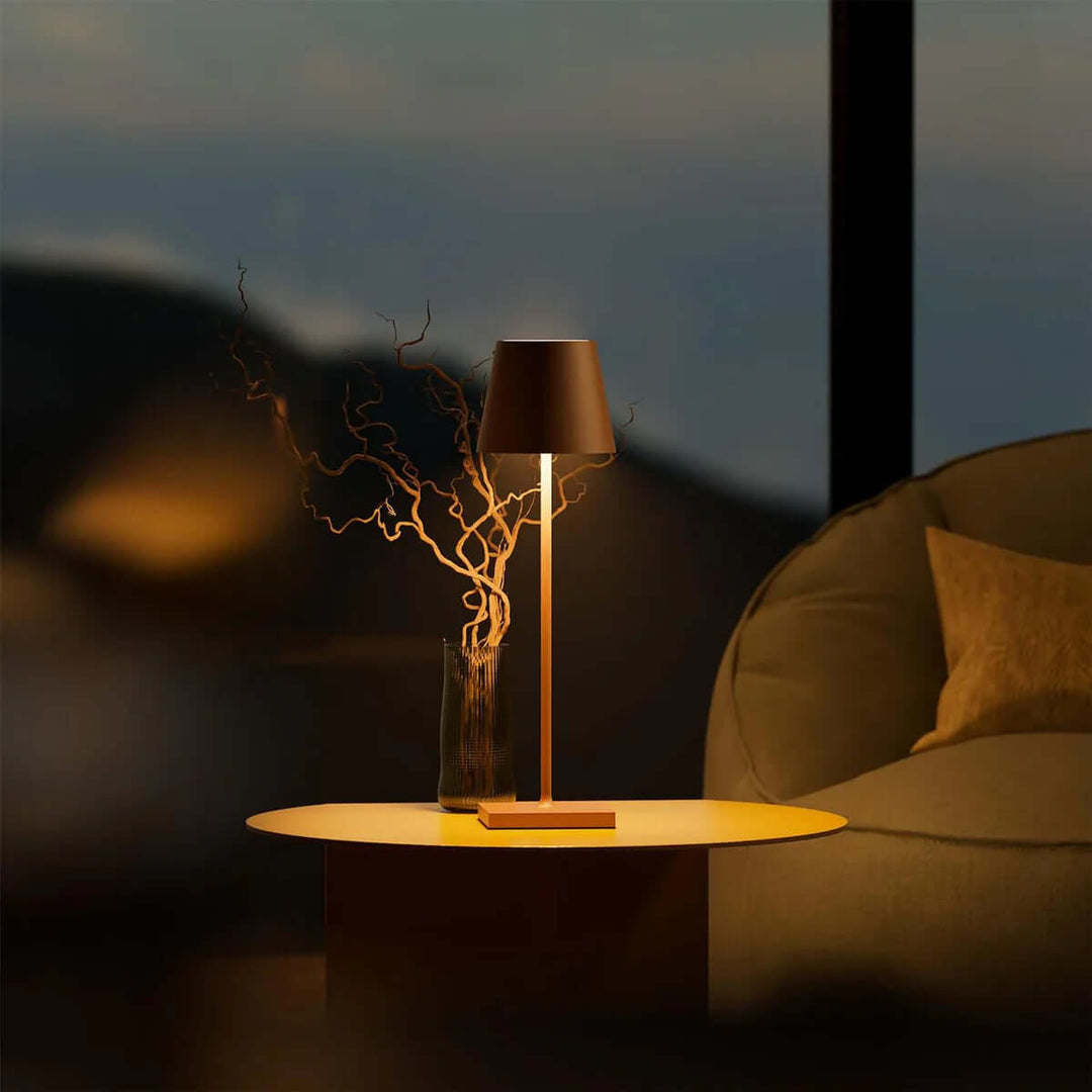 Dæmpbar LED Bordlampe, 38cm, Genopladelig & Touch