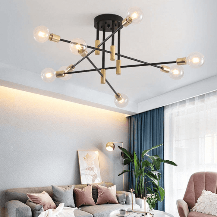 Elegant LED Loft Plafondlampe i Sort-Guld