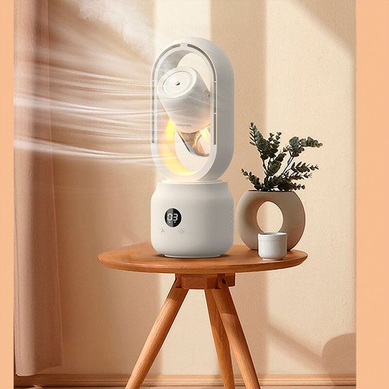 Bærbar Ventilator med Luftbefugter & Natlys