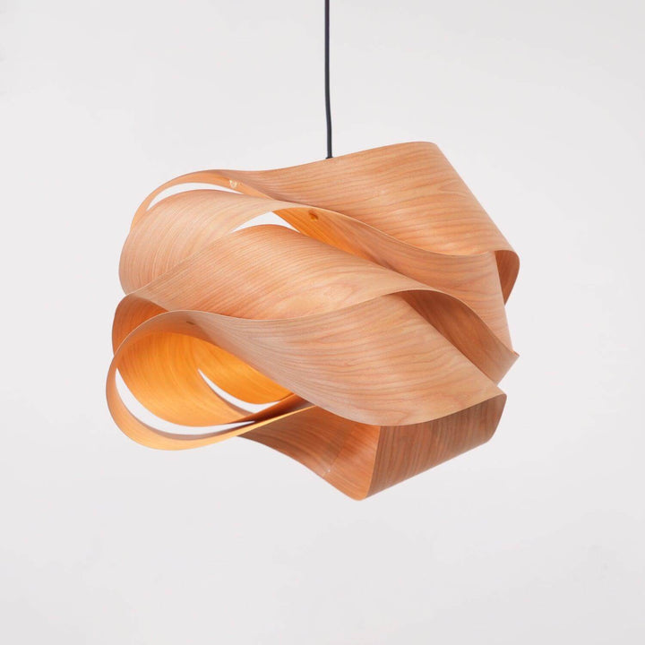 Moderne loft spisebordslampe i træ