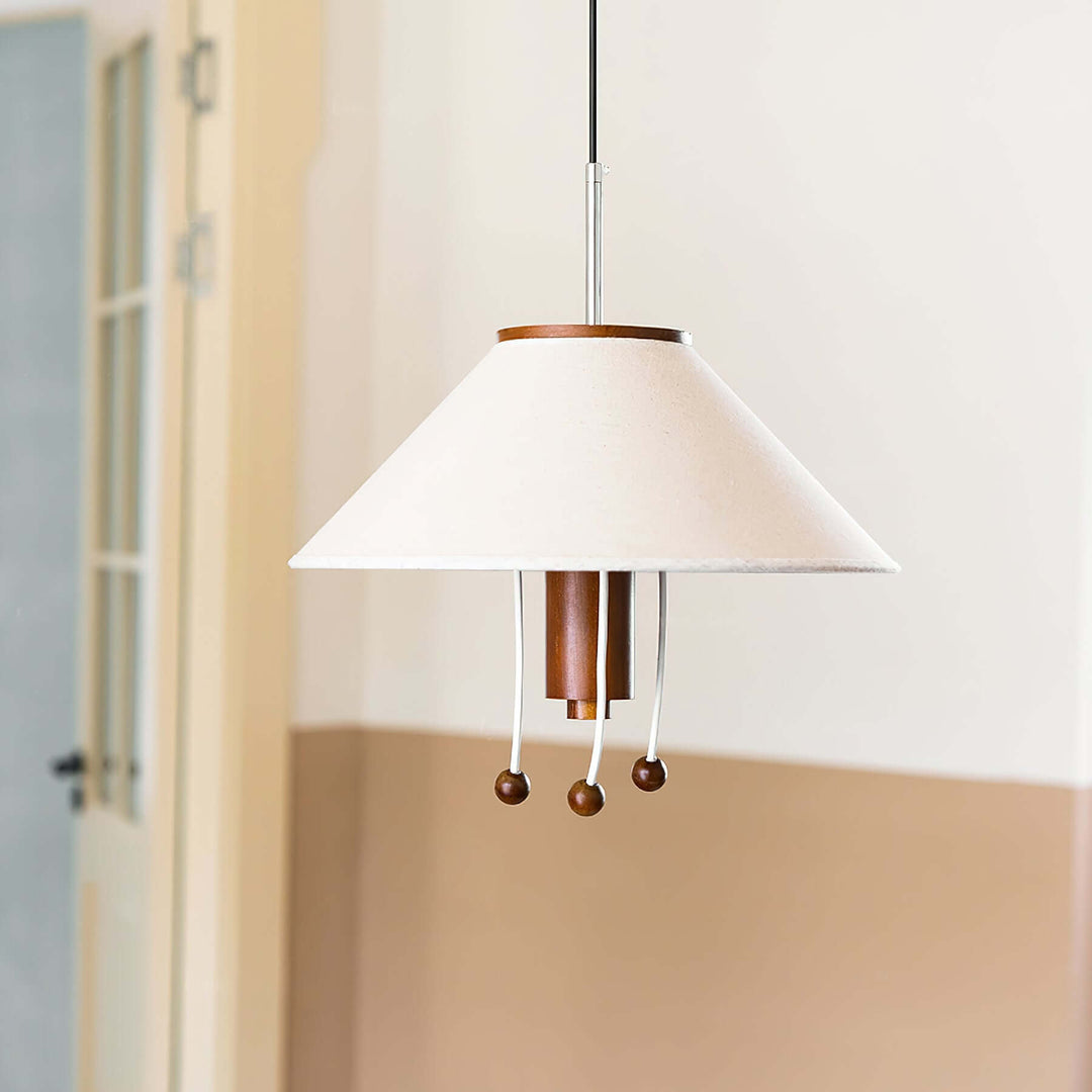Design Blæksprutte Pendel, Valnød & Hvid
