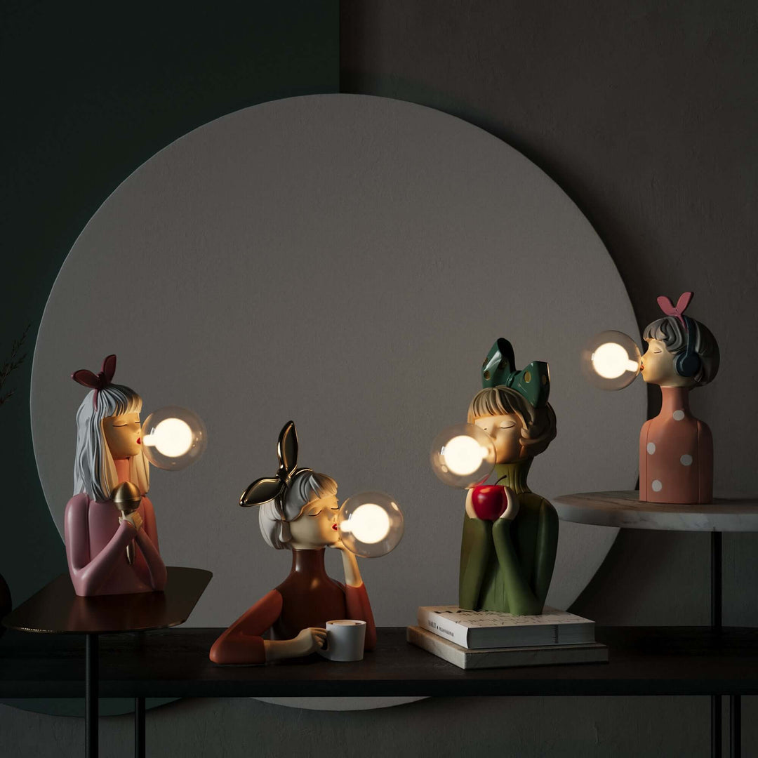 Dekorativ LED Bordlampe i Kunstharpiks