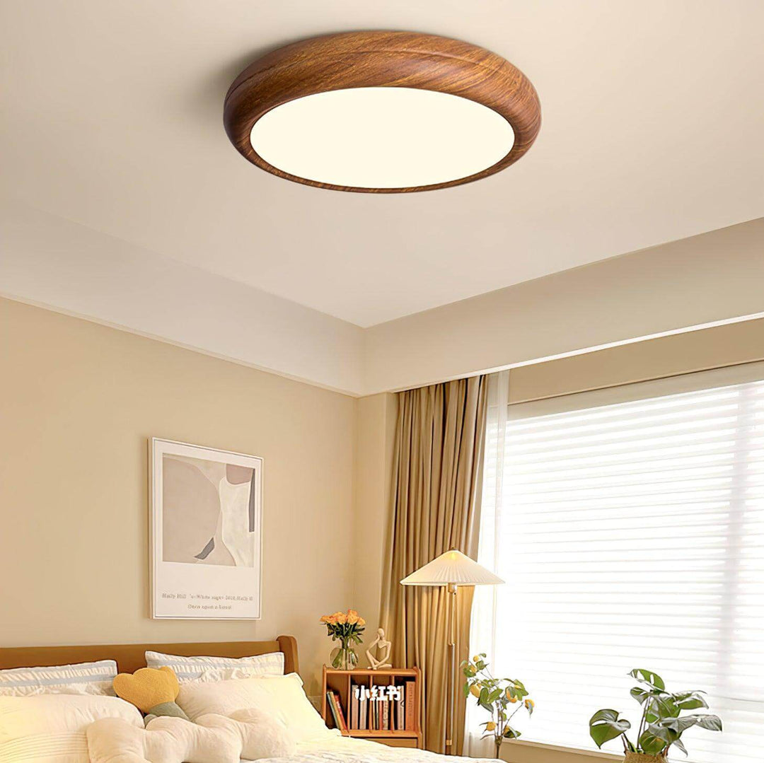 LED Loft Rund Loftlampe i Trælook