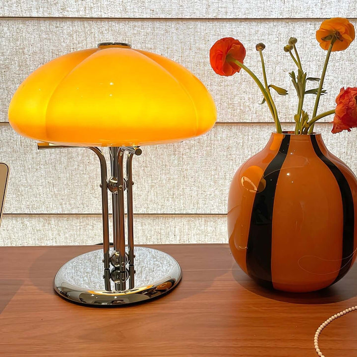 Svamp Design Bordlampe Glas Ravfarvet