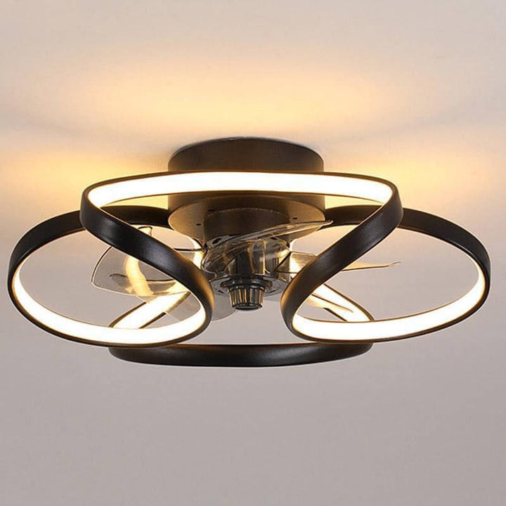 Moderne LED Loftsventilator med Blomsterdesign