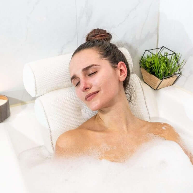 Ergonomisk badekudepude med sugekopper