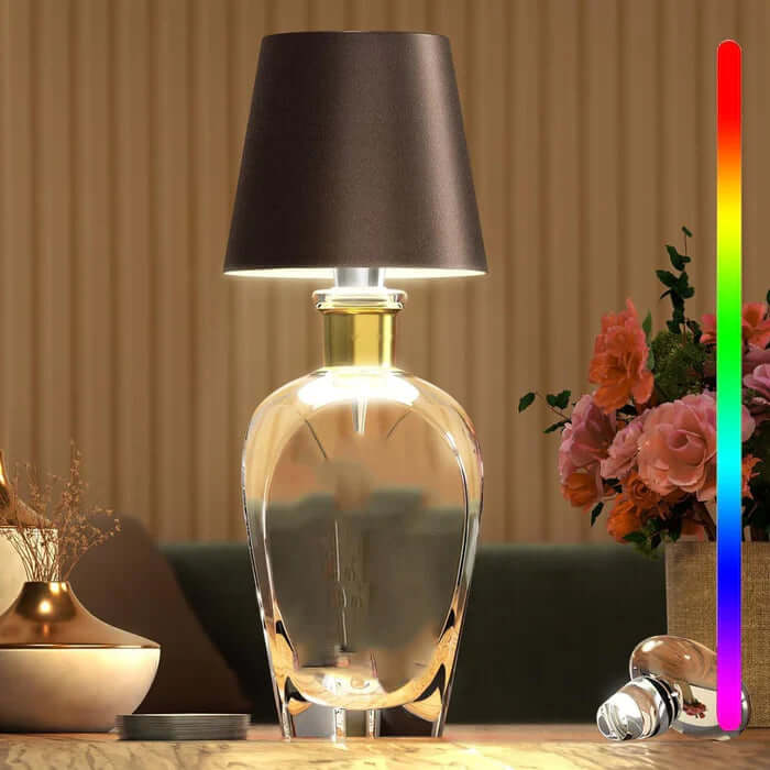 Dæmpbar LED bordlampe med touch og 3 lysfarver