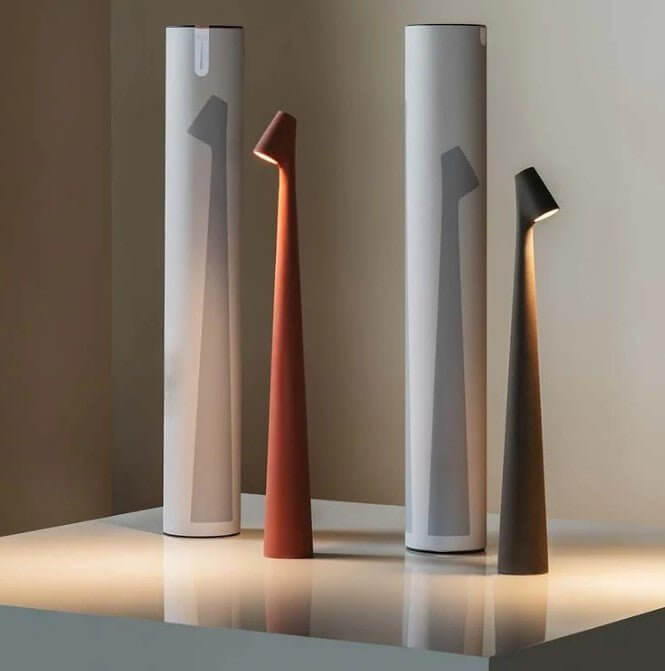 Bærbar LED-bordlampe, dæmpbar, i aluminium