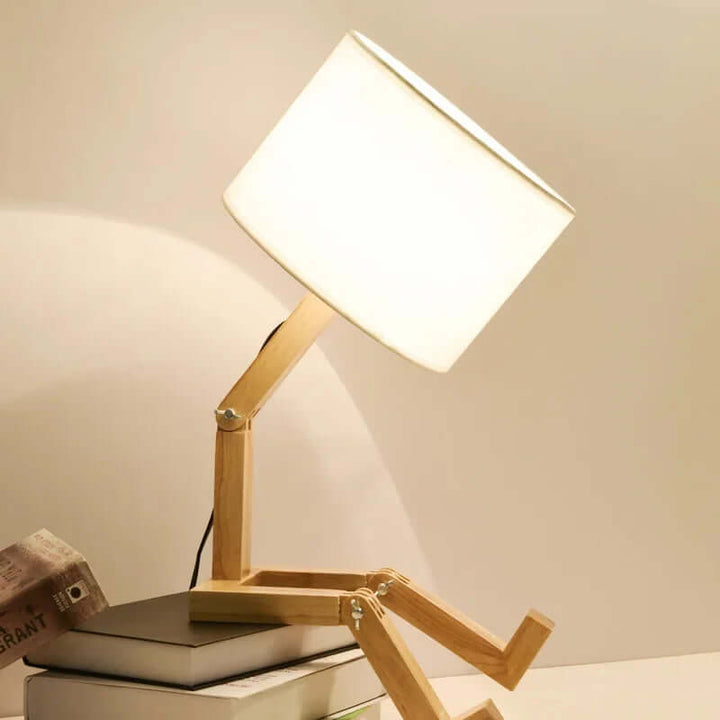 Træbordlampe med Bogholder - Fleksibel & Moderne