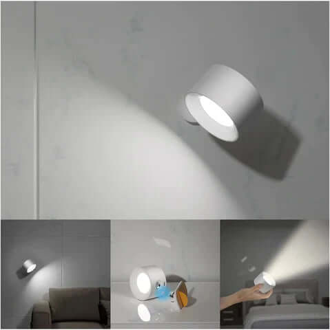 Trådløs LED Væglampe med 360° Rotation