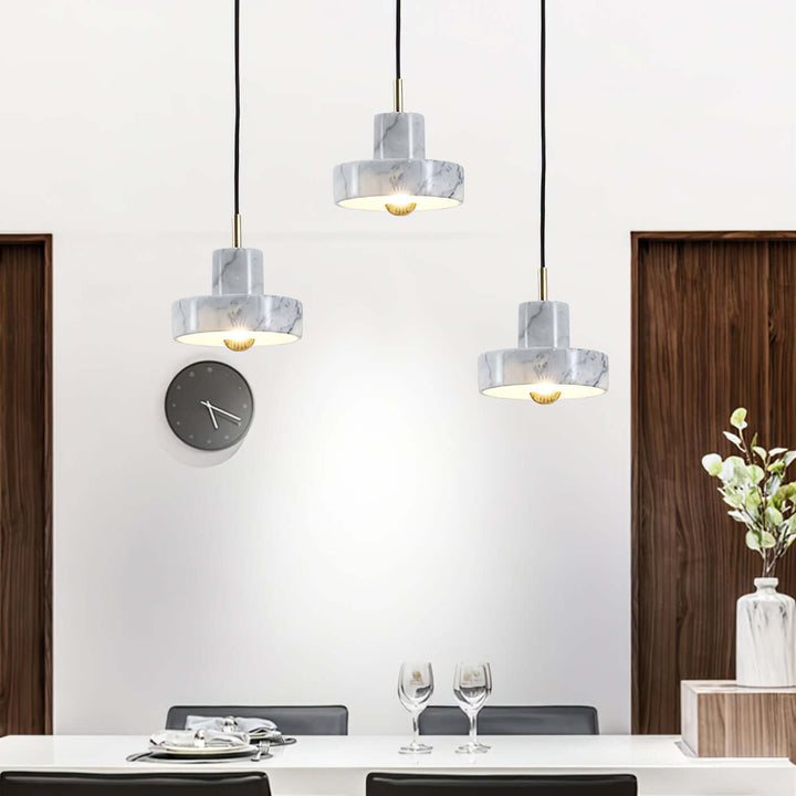 Marmor Pendellampe med Integreret LED-Lys