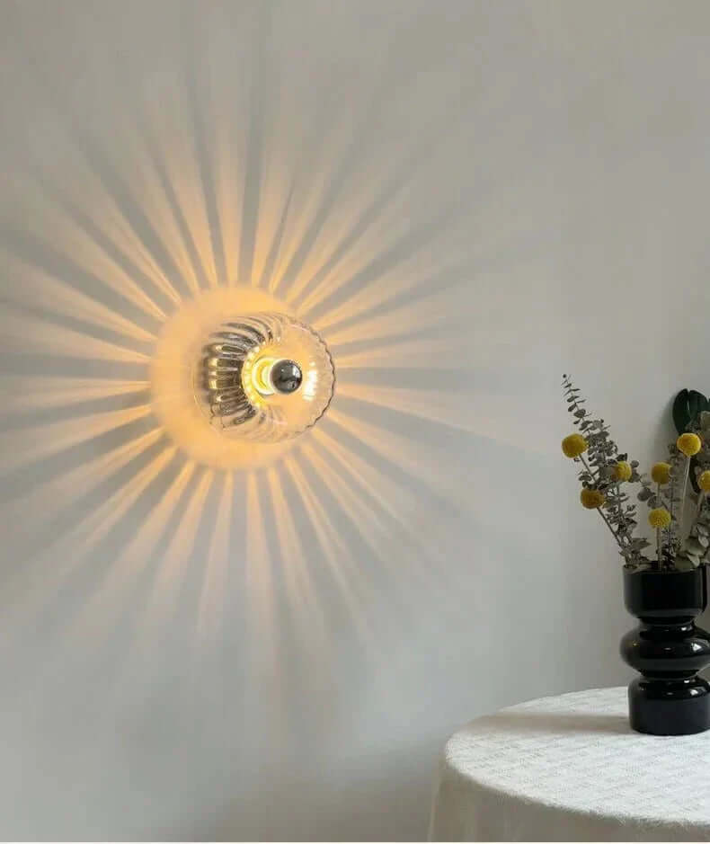 Moderne skandinavisk Bauhaus væglampe i glas