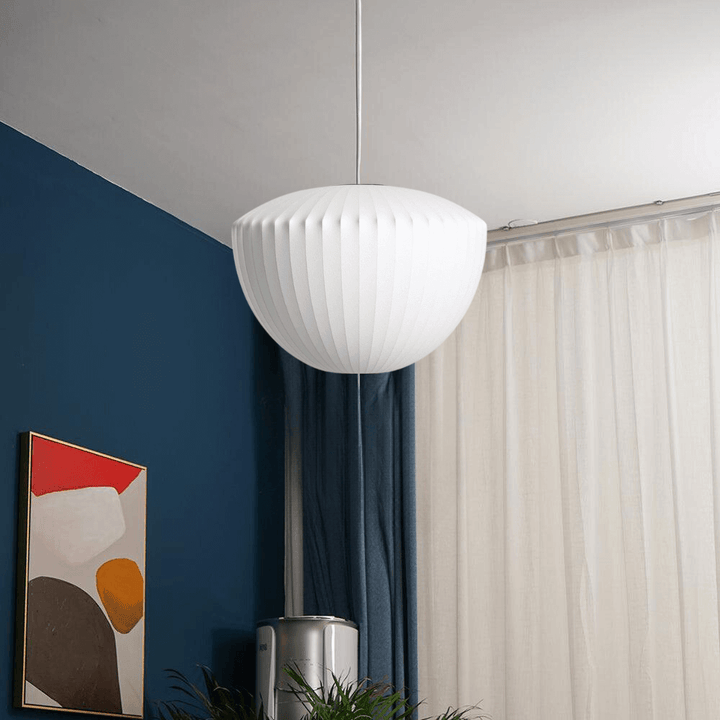 Moderne loftslampe i silke og stål
