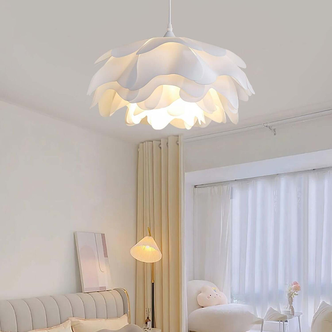 Hvid blomster LED pendellampe