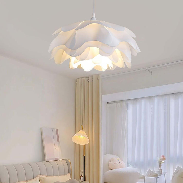 Hvid blomster LED pendellampe