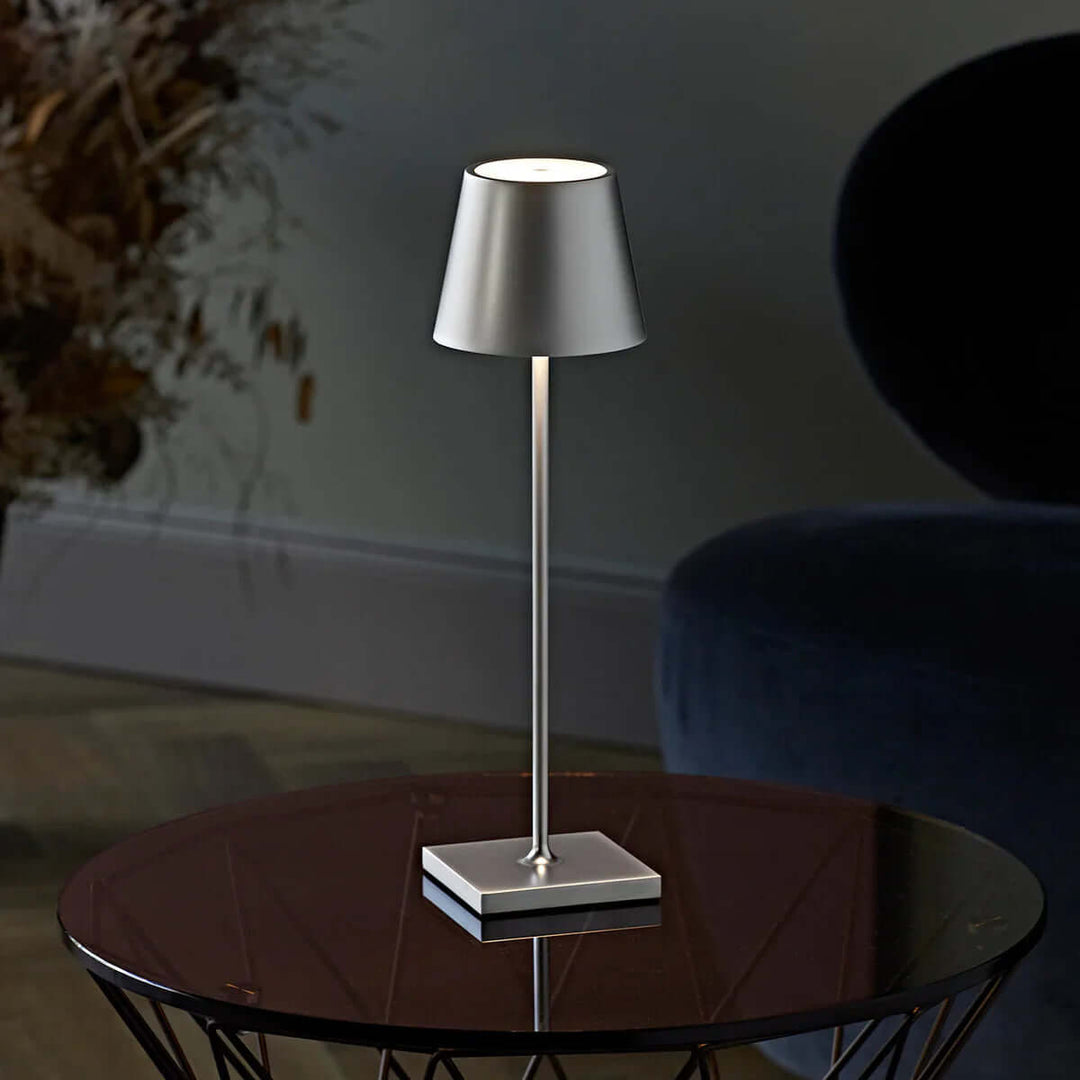 Dæmpbar LED Bordlampe, 38cm, Genopladelig & Touch