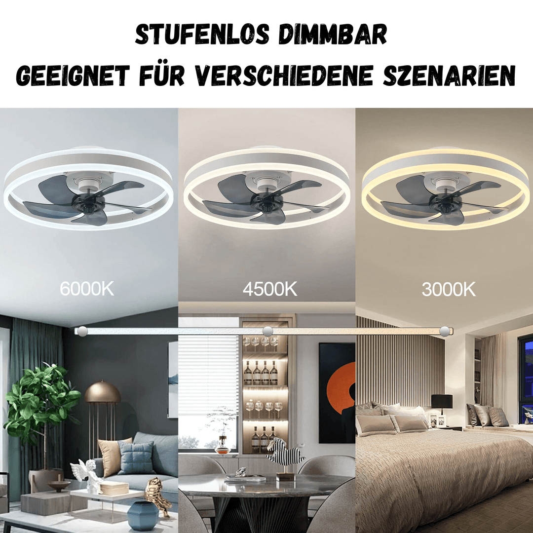 Smart loftventilator med LED-lys