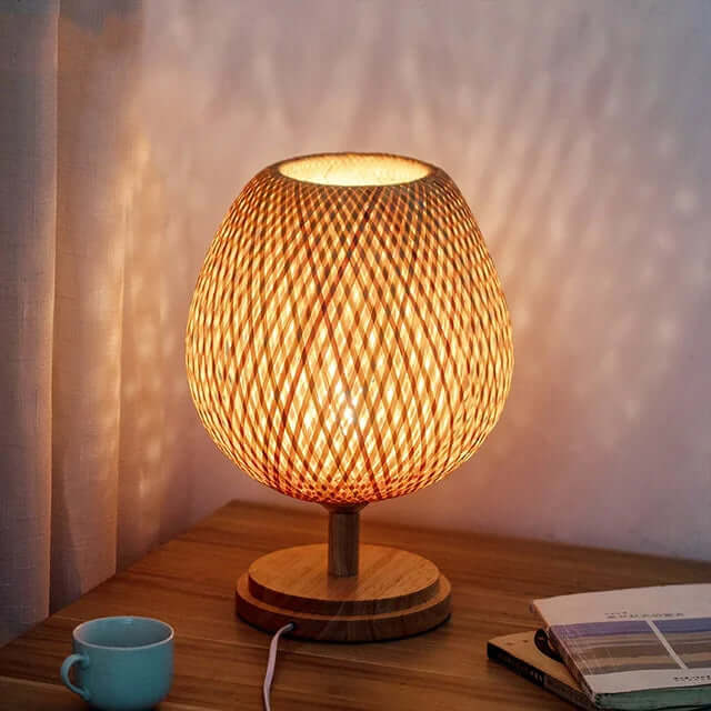 Vintage Bambus Bordlampe