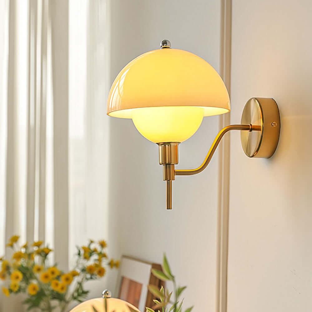Svampedesign Glas Væglampe Creme