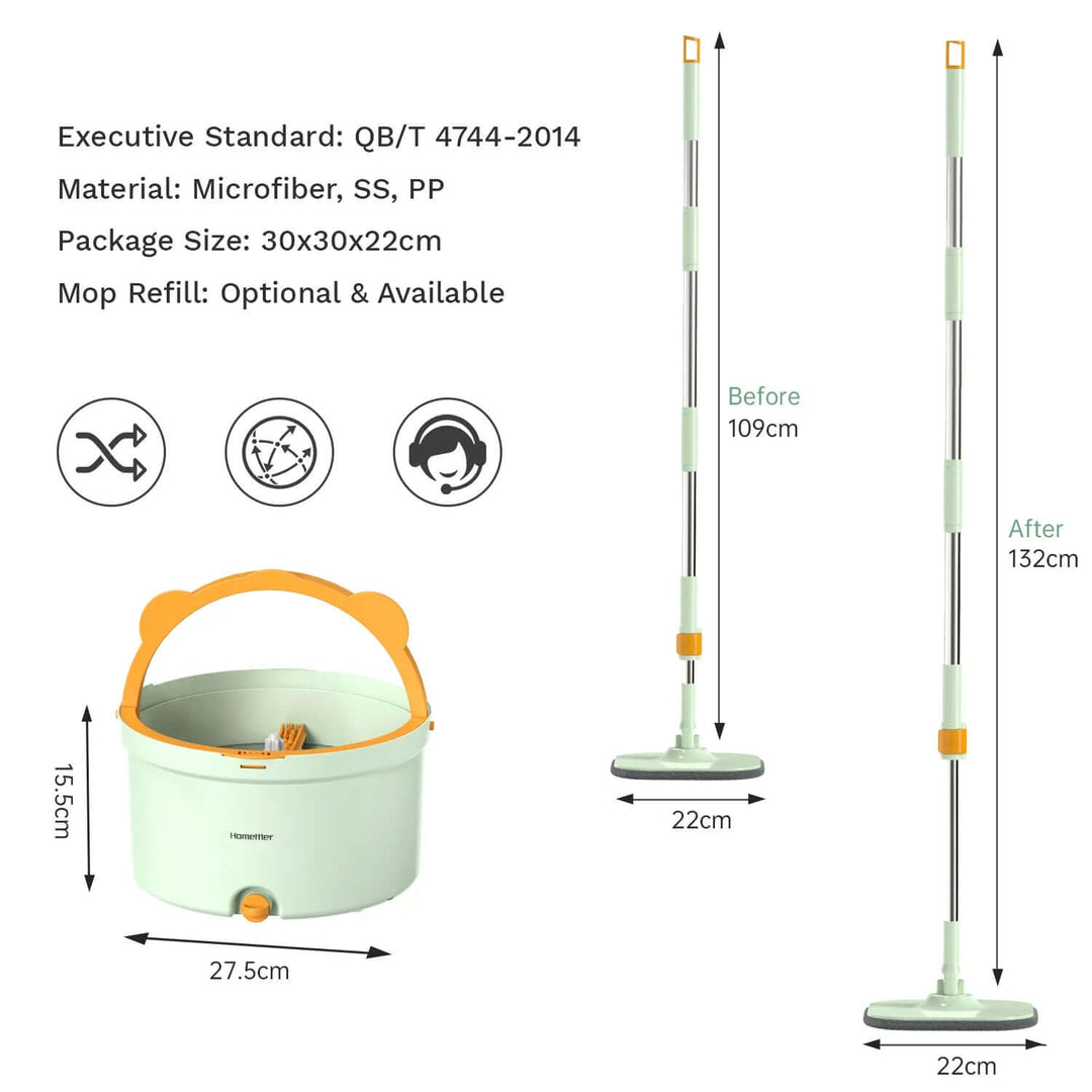 Roterende moppe med spand - SpinMop
