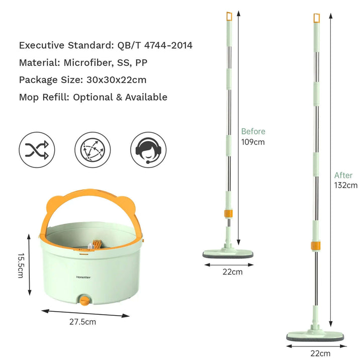 Roterende moppe med spand - SpinMop