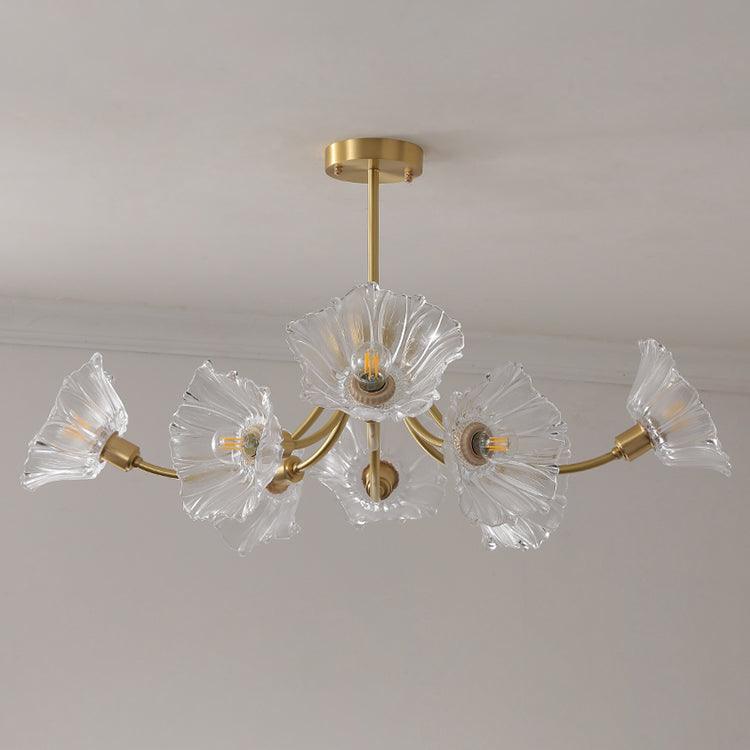 Elegant og Moderne Blomsterglas Lysekrone