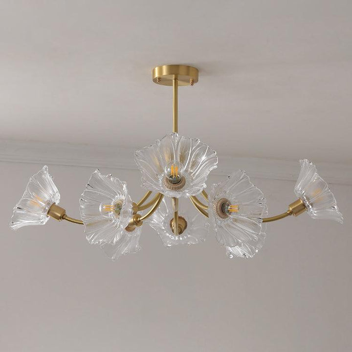 Elegant og Moderne Blomsterglas Lysekrone
