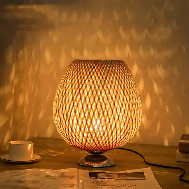 Vintage Bambus Bordlampe