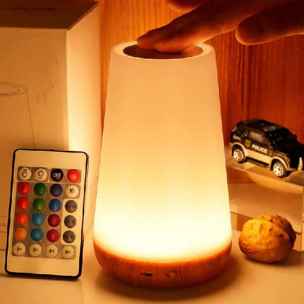 LED Touch Natlys: Dæmpbar stemningslampe