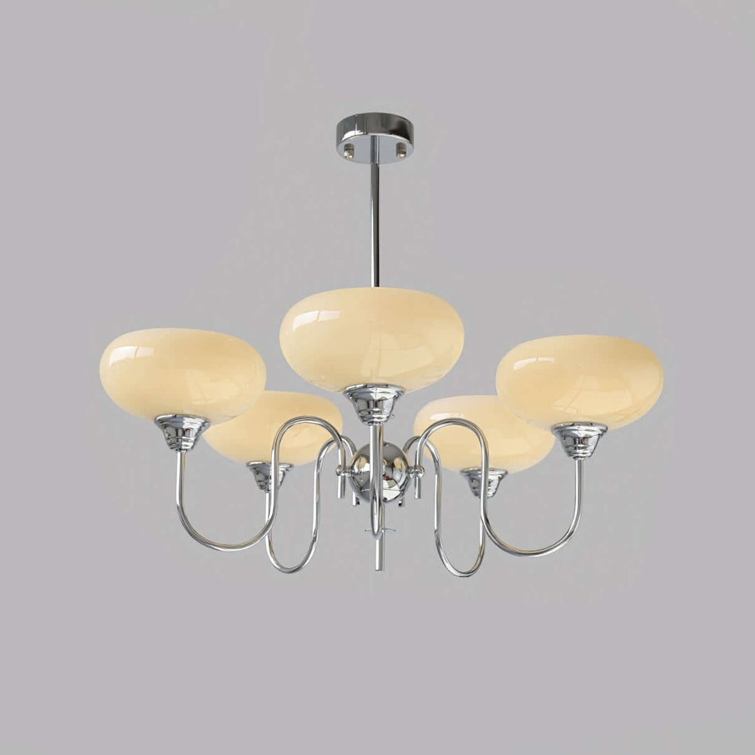Cremefarvet Kaki Glas Lysekrone