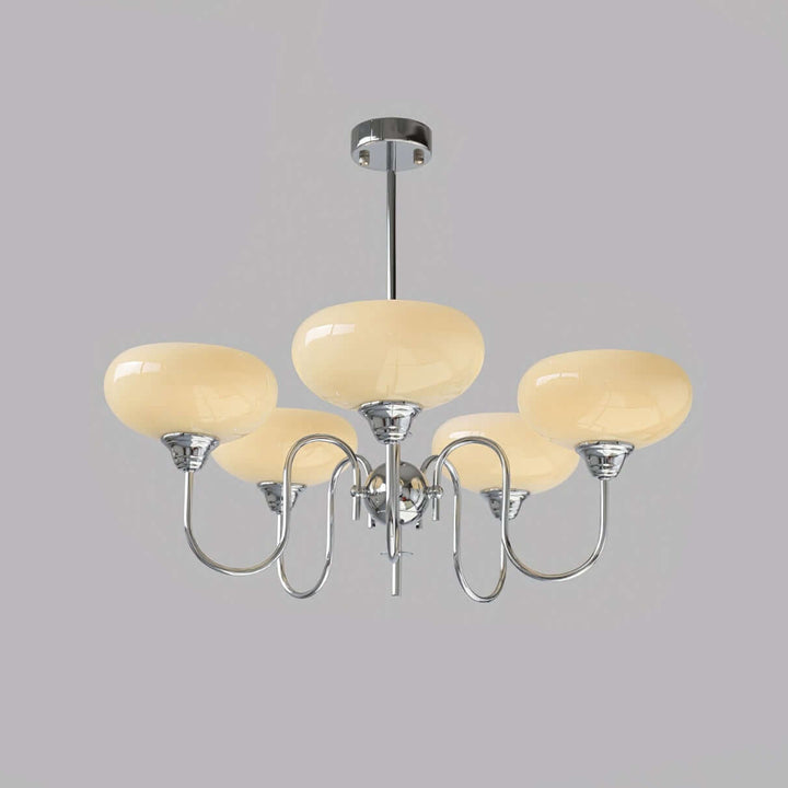 Cremefarvet Kaki Glas Lysekrone