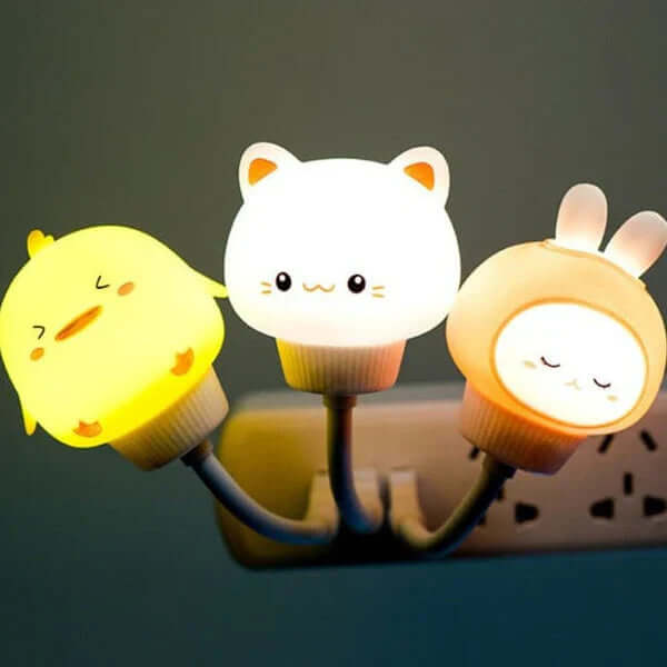LED natlampe med timer – dyredesign til børn og voksne