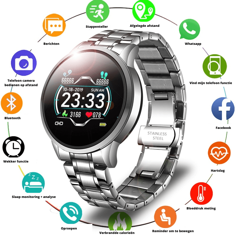 Klassisk Smartwatch med Fitness Tracker