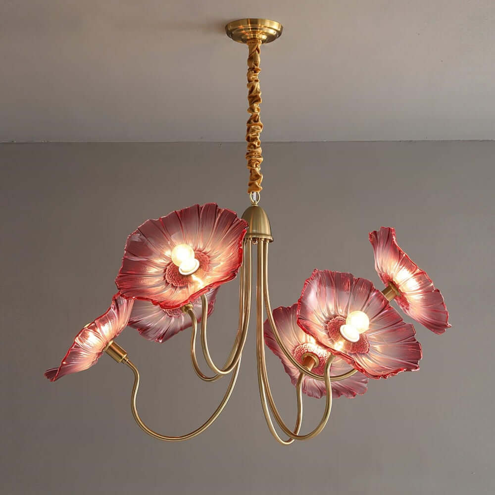 Moderne Glas Lysekrone med Lotusblomst Design