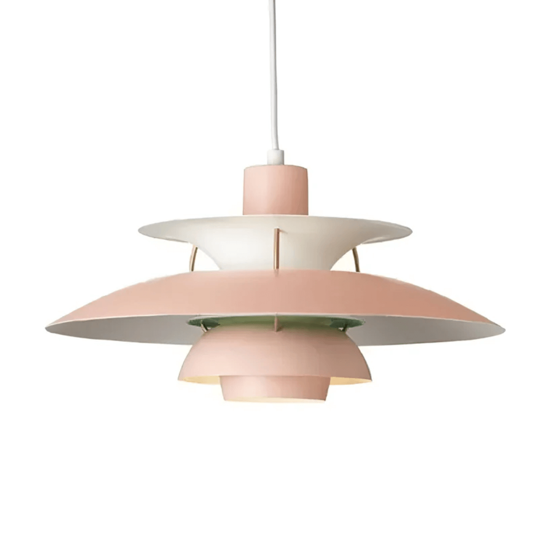 Moderne farverig LED pendellampe i metal