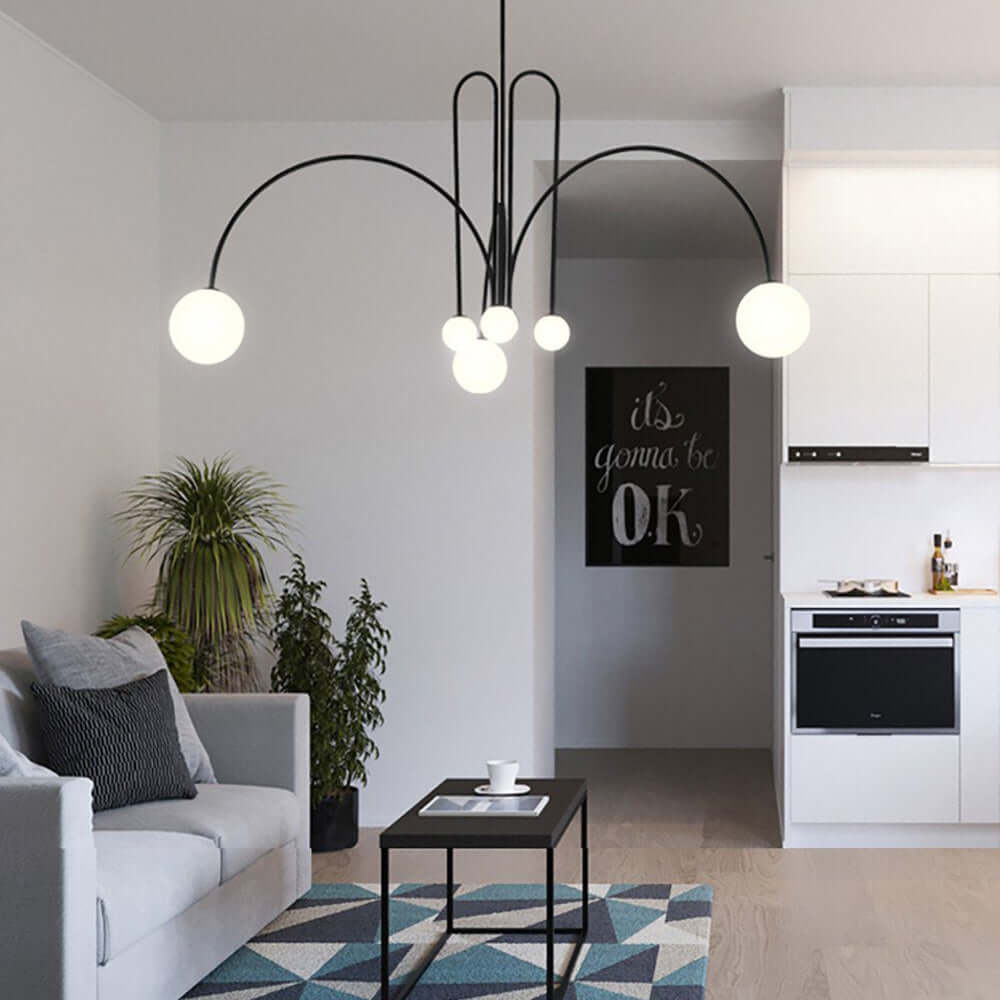 Elegant Glas & Metal Pendel Lampe