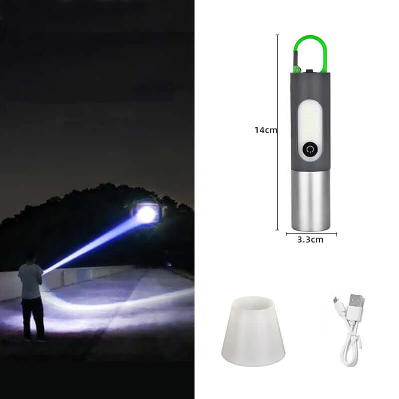 Genopladelig LED Lommelygte, Zoombar