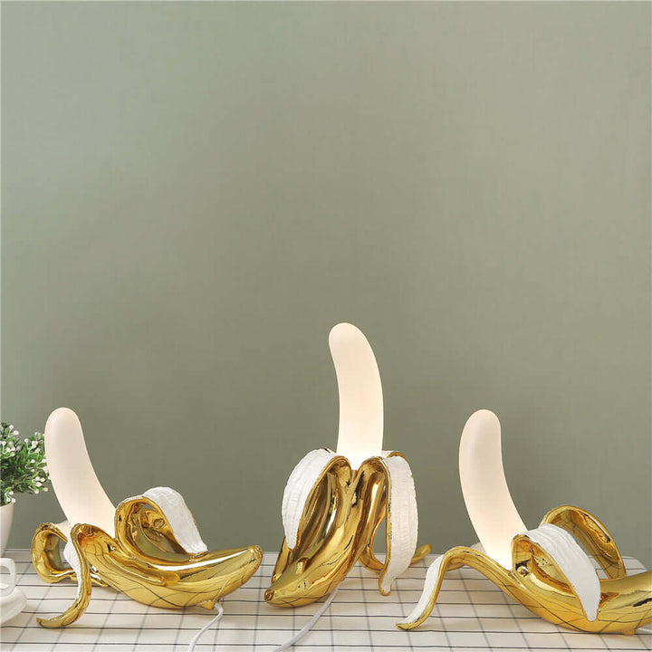 Elegant Art Deco Bordlampe med Banandesign
