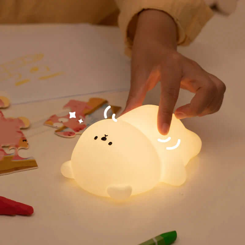 Børnebamse-natlampe - Blødt putte-lys