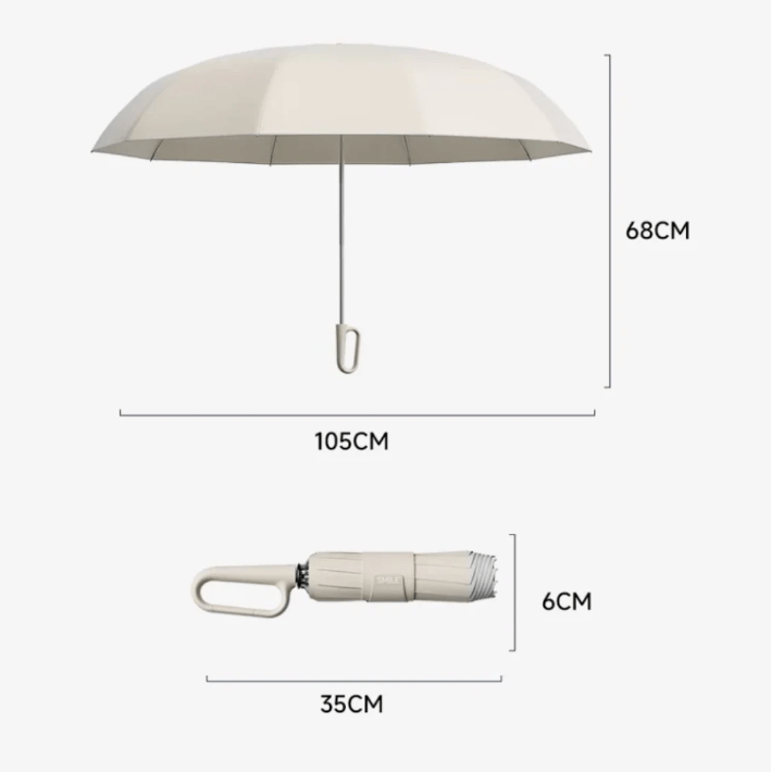 Unisex Stormsikker Paraply med Reflekser