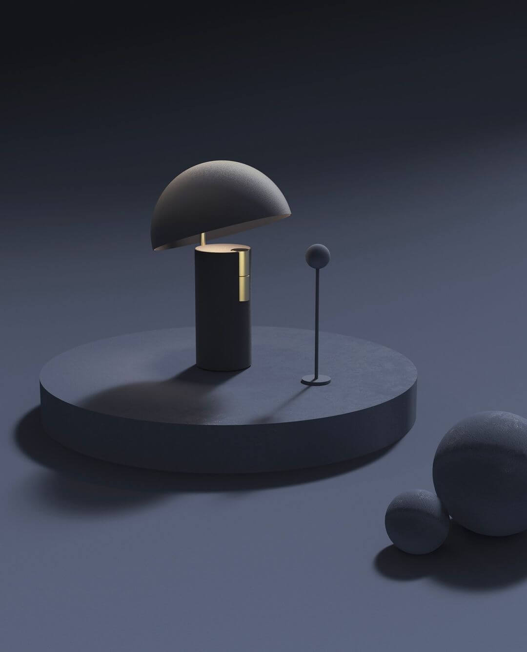 Moderne designer bordlampe med drejelige cylindre