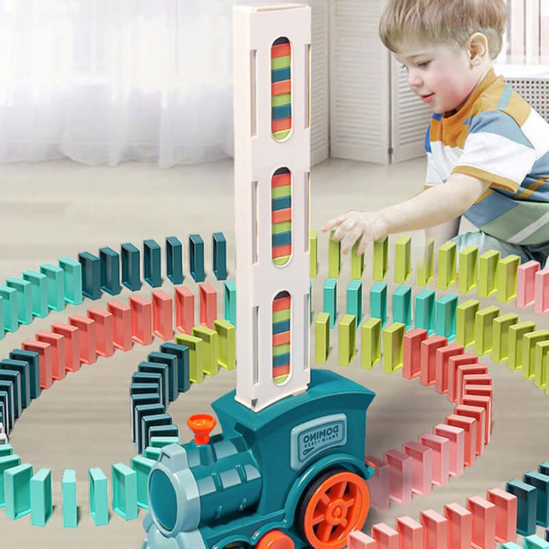 Automatisk Dominospil Sæt - Kreativ Sjov for Børn