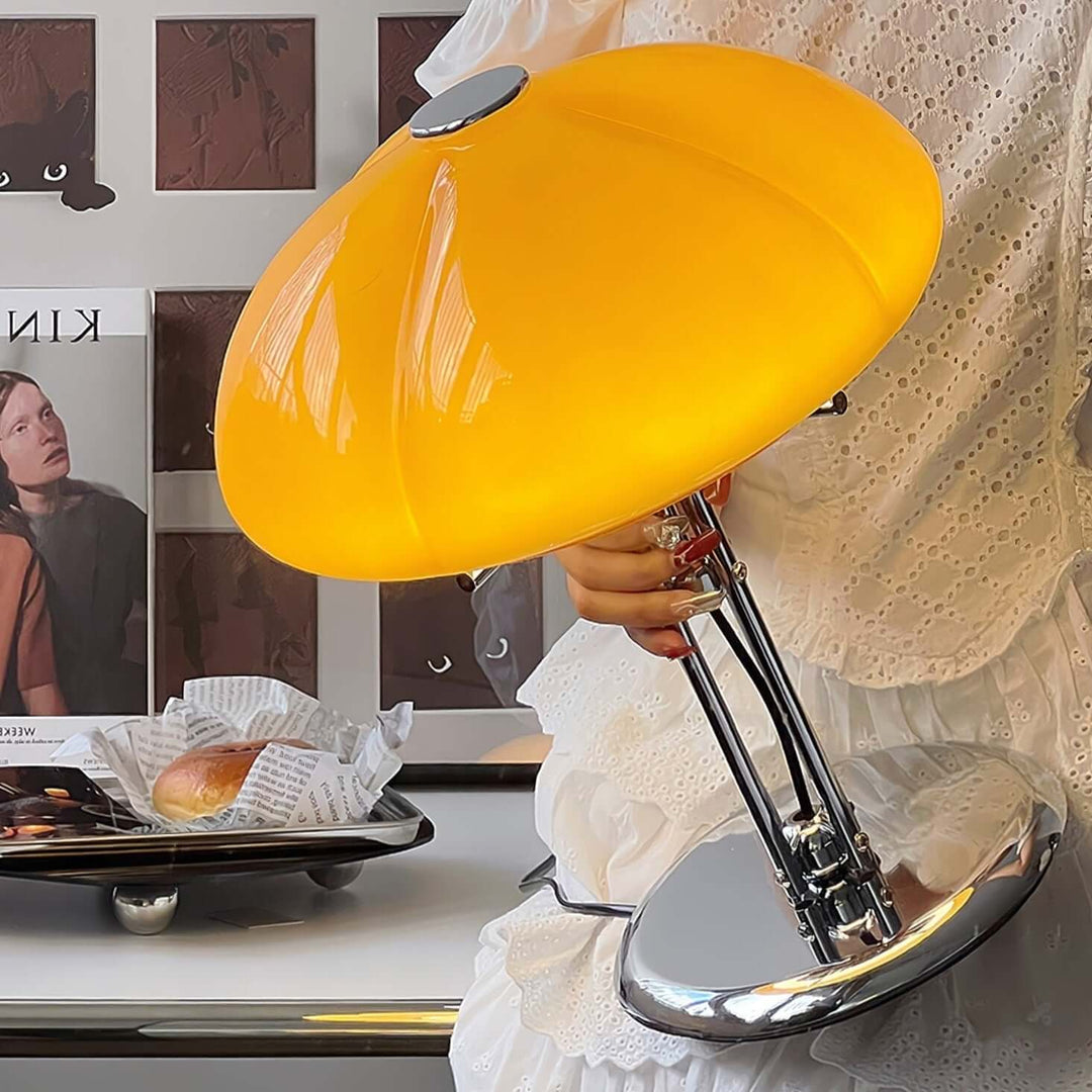 Svamp Design Bordlampe Glas Ravfarvet