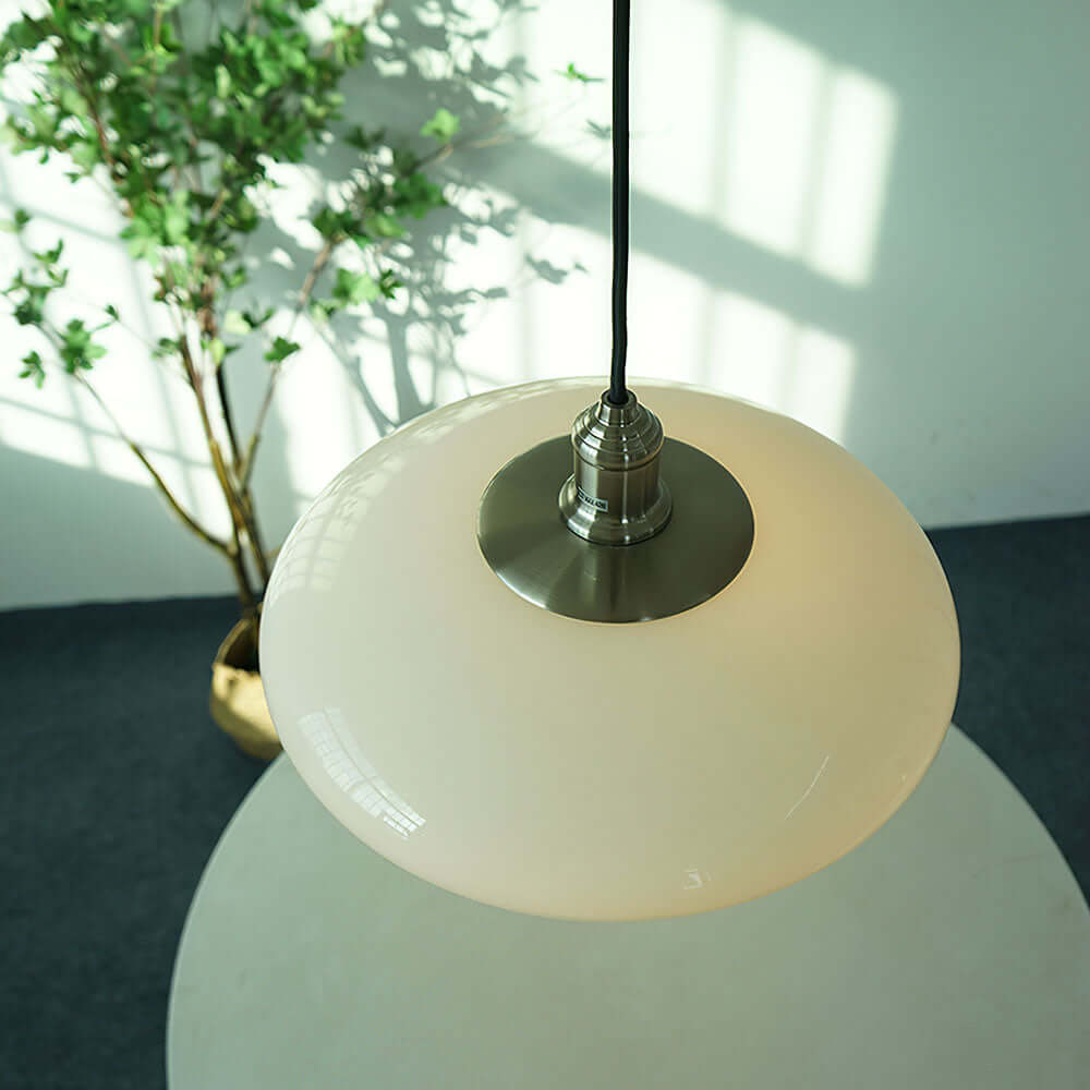 Moderne Hvid Glas Pendel Lampe
