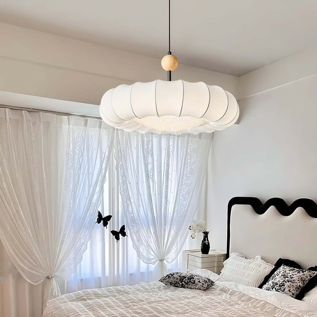 Elegant Pendellampe med Stofskærm 50cm