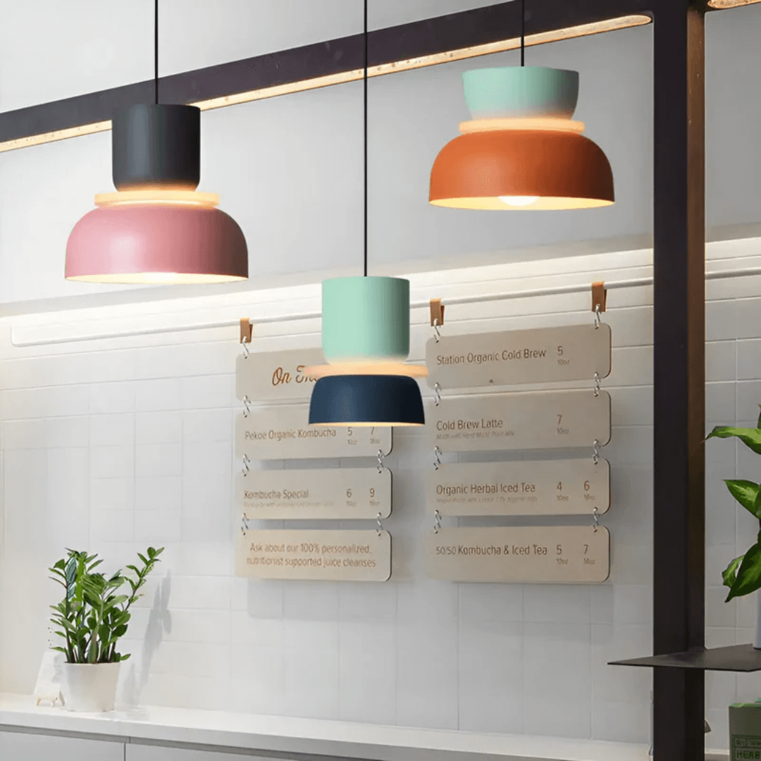 Farverig LED Macaron Design Pendellampe