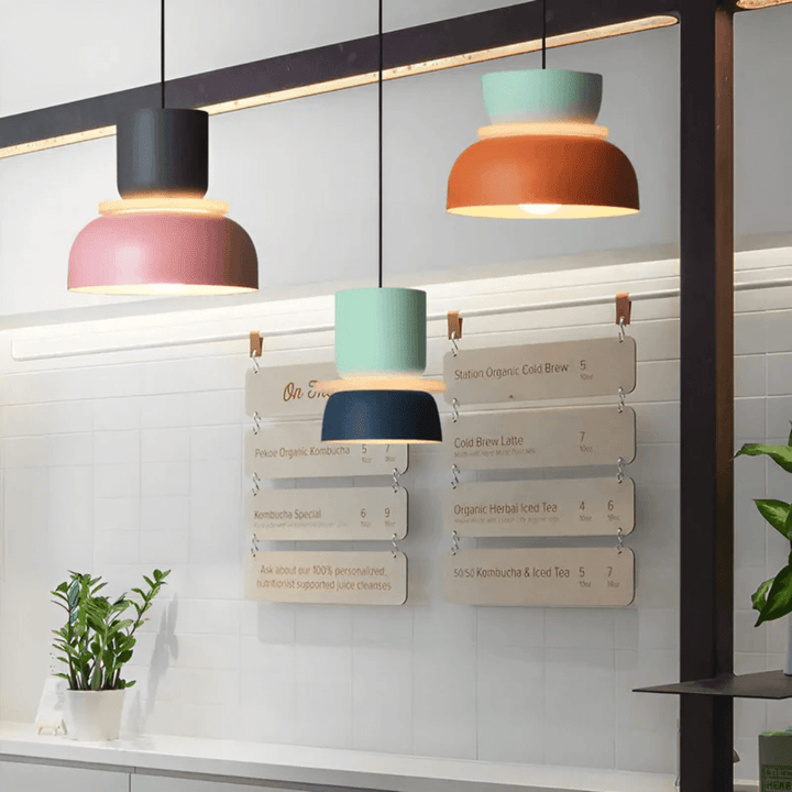 Farverig LED Macaron Design Pendellampe