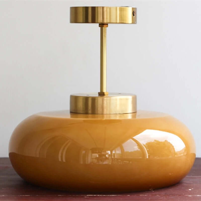 Vintage loft loftlampe med orange glasskærm