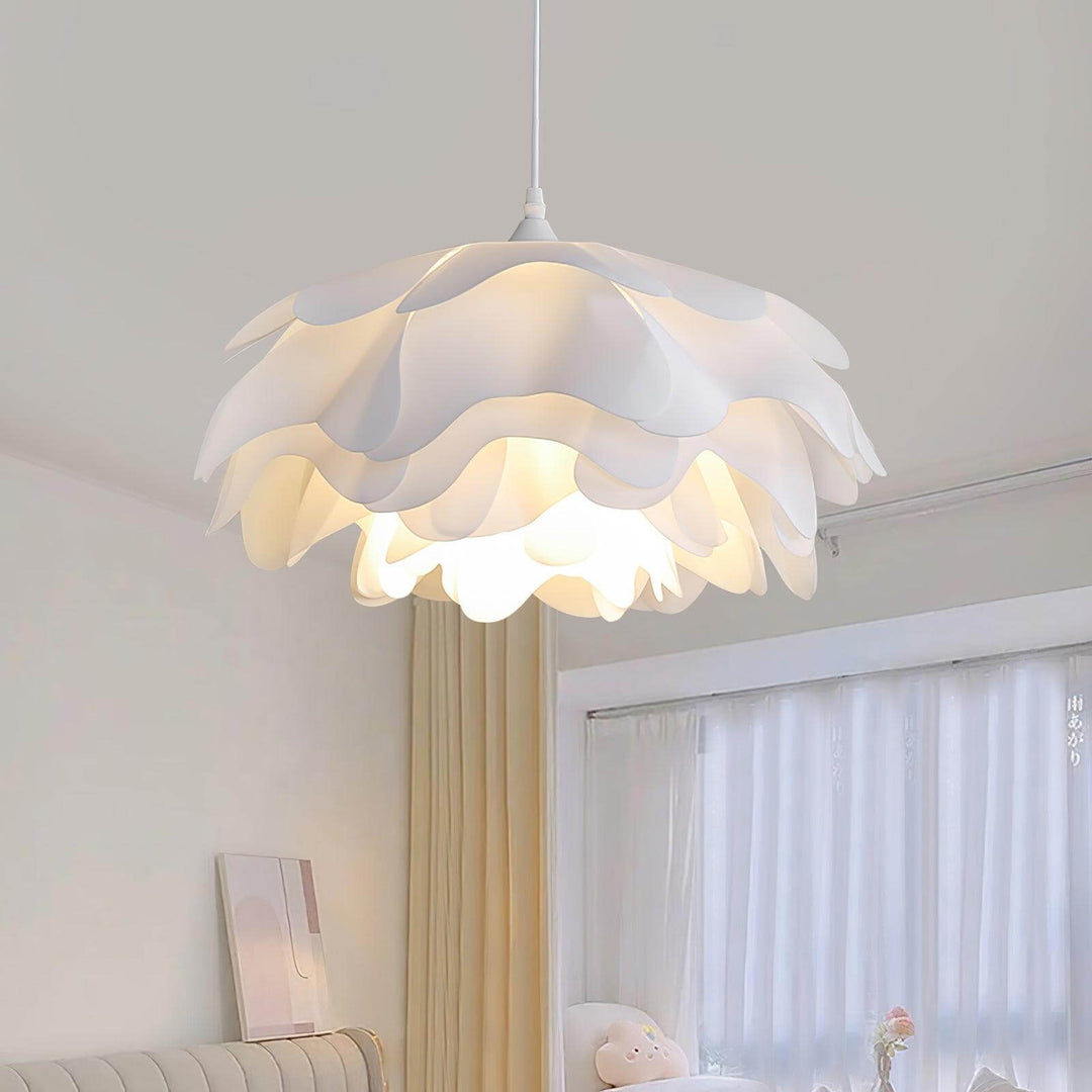Hvid blomster LED pendellampe